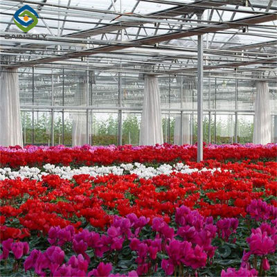 quality Flower Farm Greenhouse With Galvanized Steel Space Grid Frame Automated Electric Systems factory
